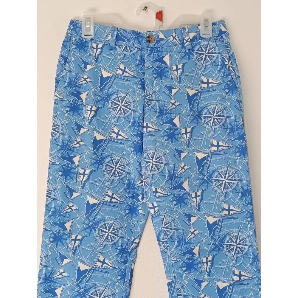 Vineyard Vines Men’s Pants Sailbot All Over Print Blue Size 28x32